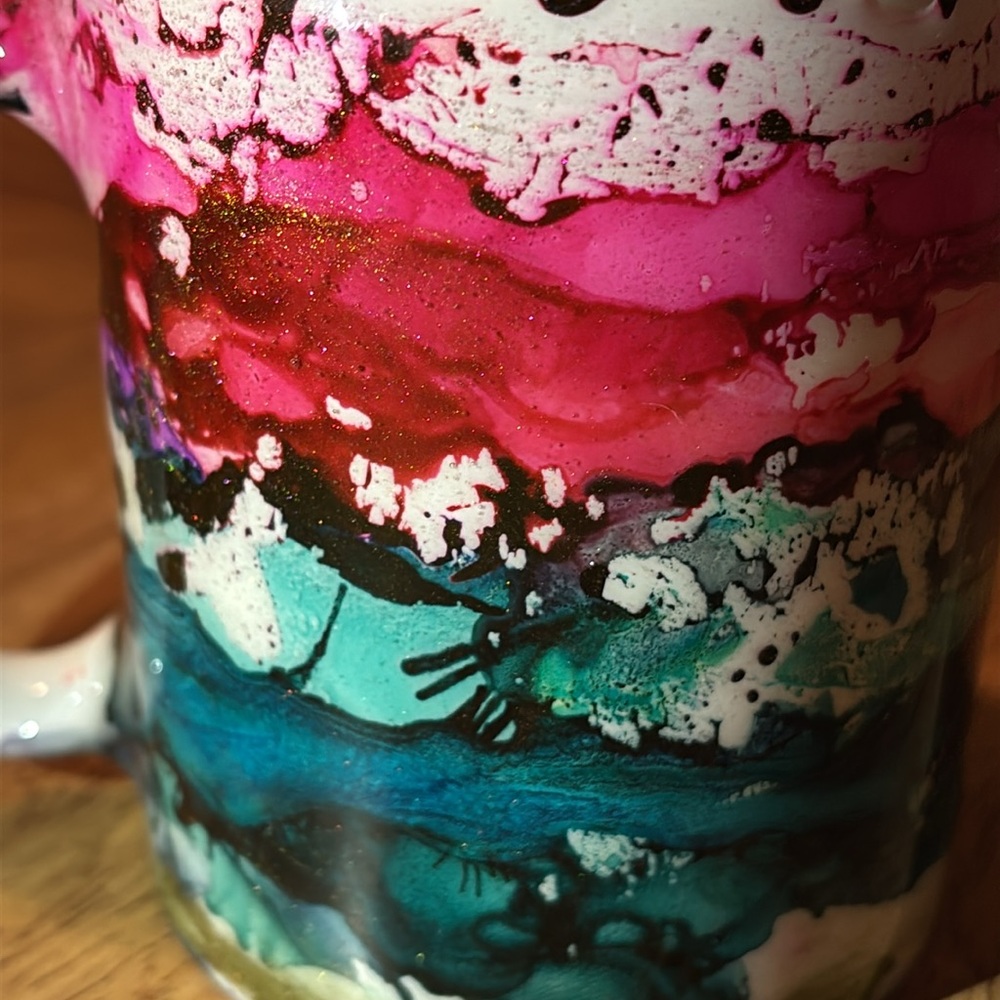 Ink Splatter Ceramic Mugs - Picture 2 of 13